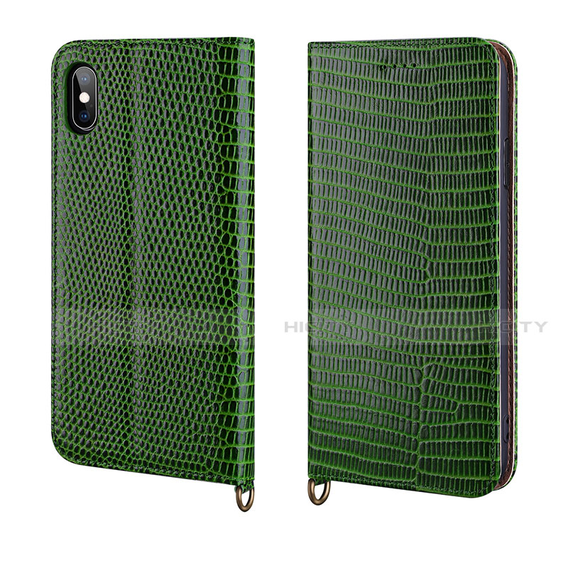 Funda de Cuero Cartera con Soporte Carcasa P03 para Apple iPhone X