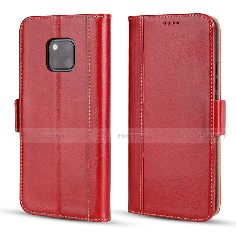 Funda de Cuero Cartera con Soporte Carcasa P03 para Huawei Mate 20 Pro Rojo