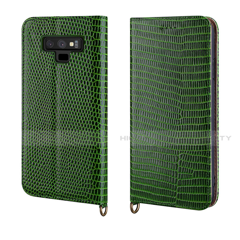 Funda de Cuero Cartera con Soporte Carcasa P04 para Samsung Galaxy Note 9 Verde