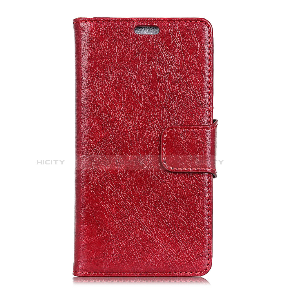 Funda de Cuero Cartera con Soporte Carcasa para Alcatel 1 Rojo