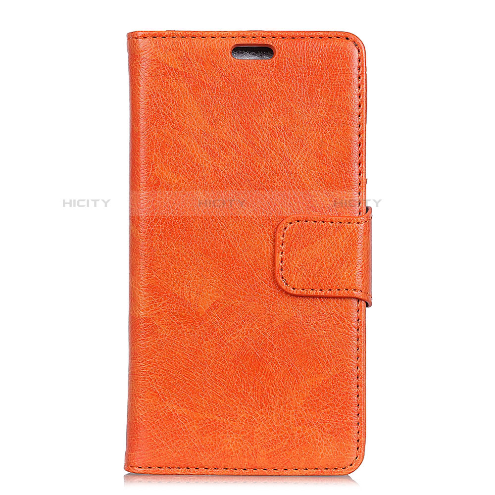 Funda de Cuero Cartera con Soporte Carcasa para Alcatel 5V Naranja