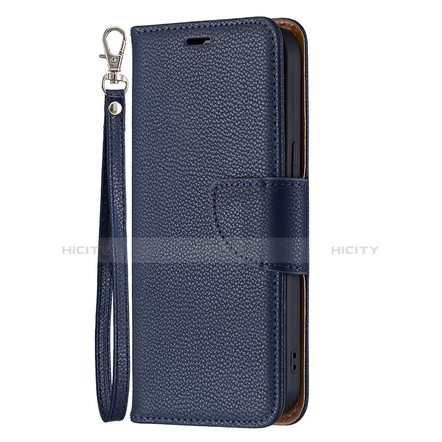 Funda de Cuero Cartera con Soporte Carcasa para Apple iPhone 13 Azul