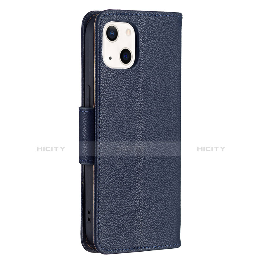 Funda de Cuero Cartera con Soporte Carcasa para Apple iPhone 13 Azul