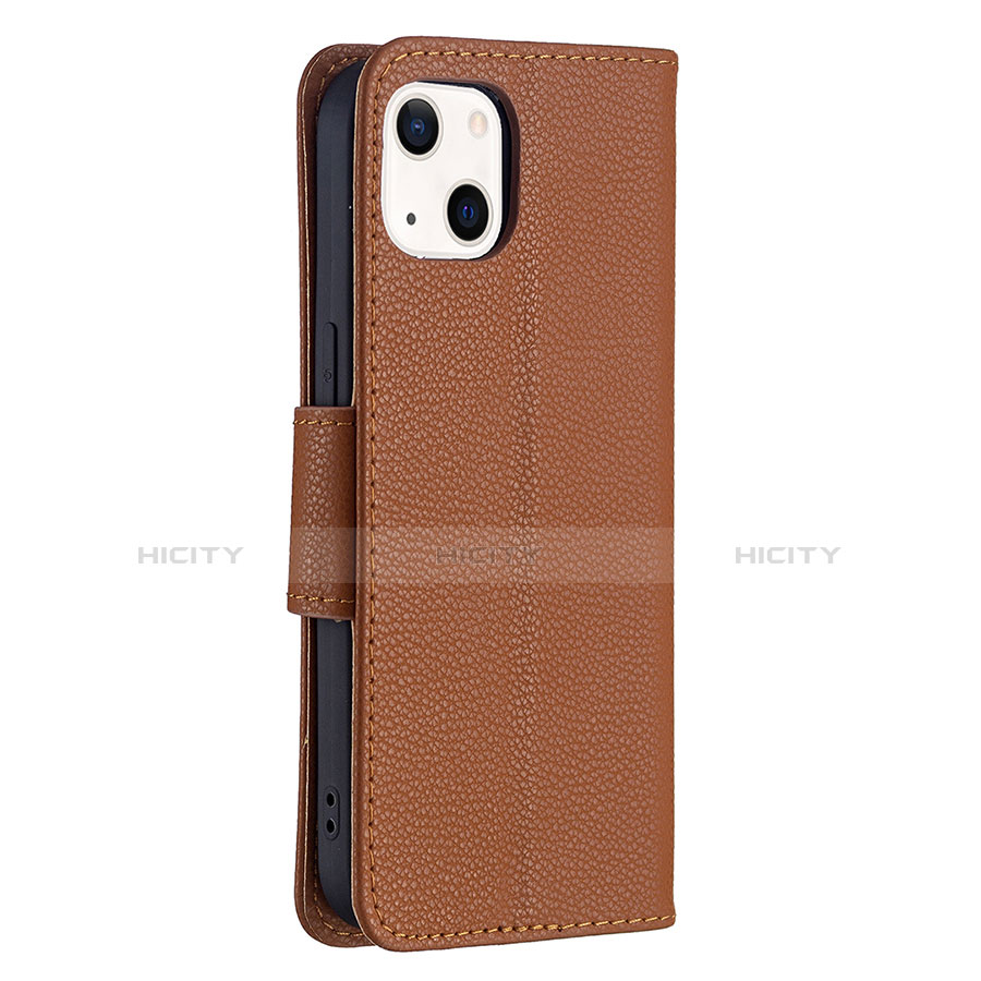 Funda de Cuero Cartera con Soporte Carcasa para Apple iPhone 13 Marron