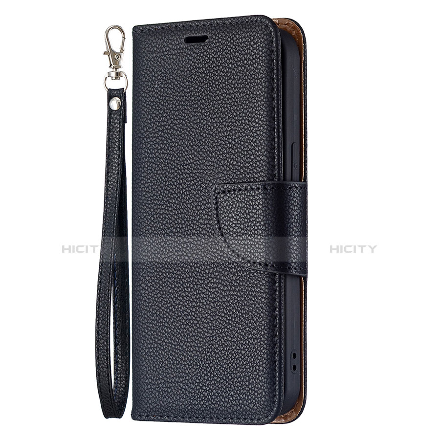 Funda de Cuero Cartera con Soporte Carcasa para Apple iPhone 13 Negro