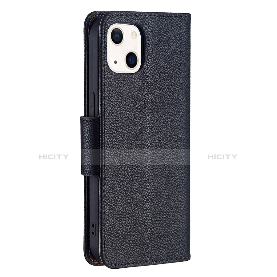 Funda de Cuero Cartera con Soporte Carcasa para Apple iPhone 13 Negro