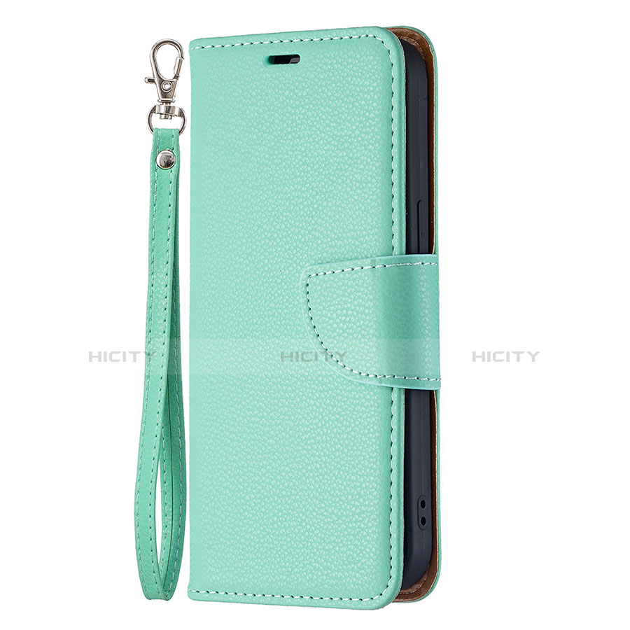 Funda de Cuero Cartera con Soporte Carcasa para Apple iPhone 14 Cian