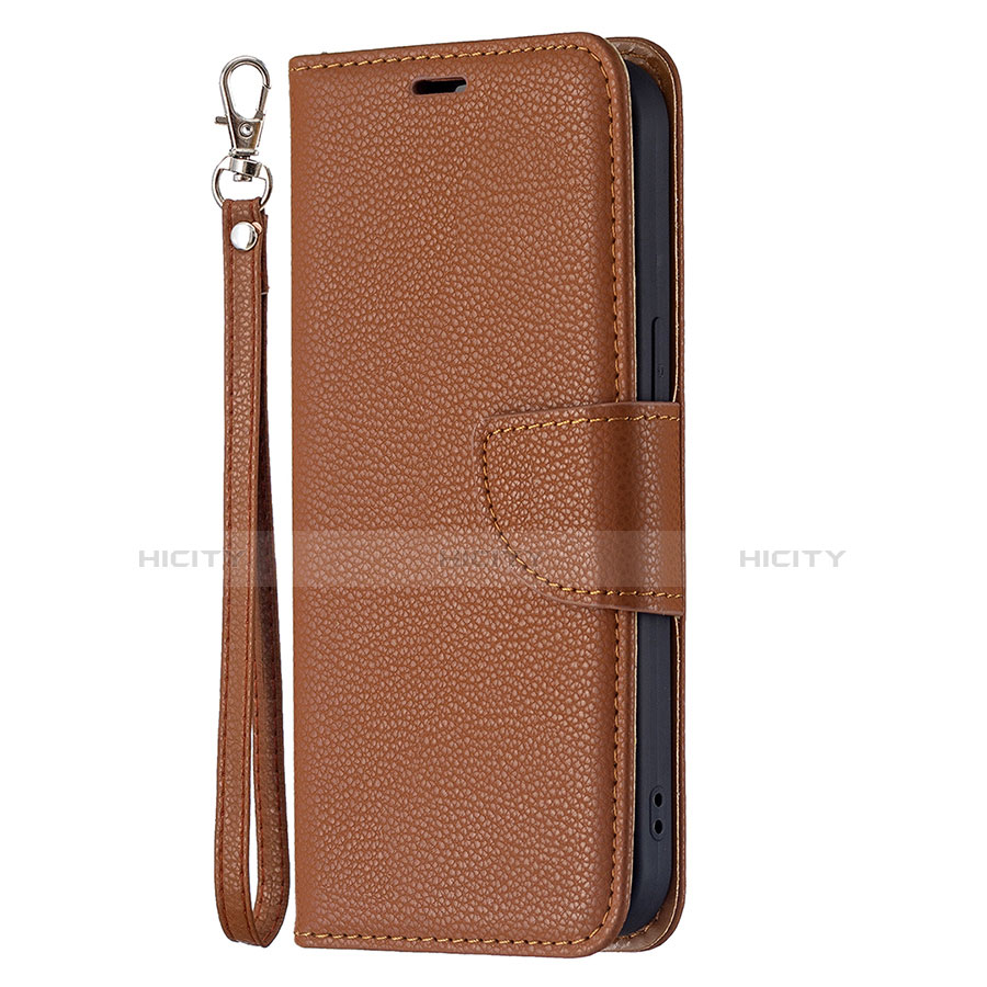 Funda de Cuero Cartera con Soporte Carcasa para Apple iPhone 14 Marron