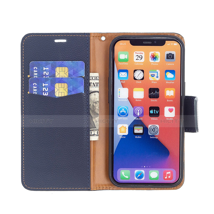 Funda de Cuero Cartera con Soporte Carcasa para Apple iPhone 14 Plus Azul