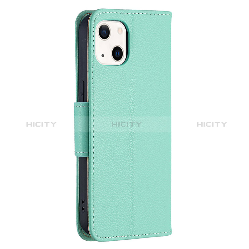 Funda de Cuero Cartera con Soporte Carcasa para Apple iPhone 15 Cian