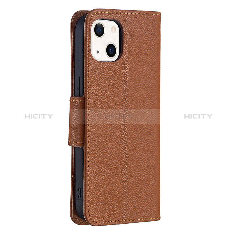 Funda de Cuero Cartera con Soporte Carcasa para Apple iPhone 15 Marron