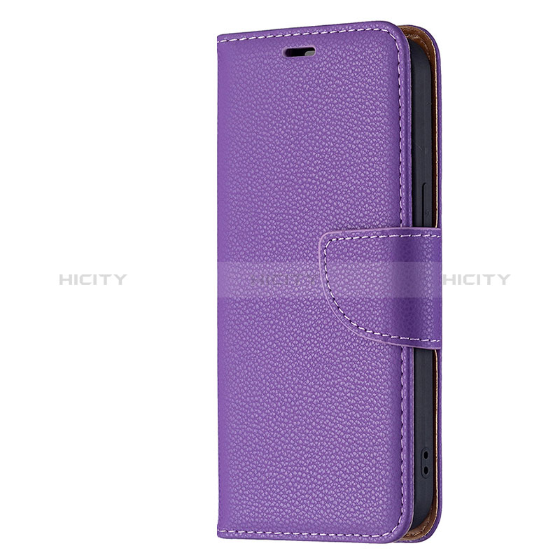 Funda de Cuero Cartera con Soporte Carcasa para Apple iPhone 15 Morado