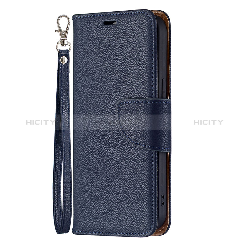 Funda de Cuero Cartera con Soporte Carcasa para Apple iPhone 15 Plus Azul