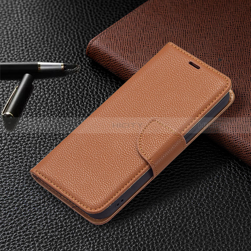 Funda de Cuero Cartera con Soporte Carcasa para Apple iPhone 15 Plus Marron