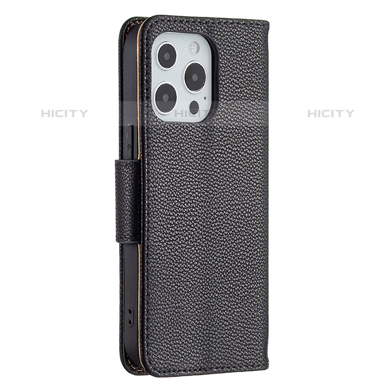 Funda de Cuero Cartera con Soporte Carcasa para Apple iPhone 15 Pro Max Negro