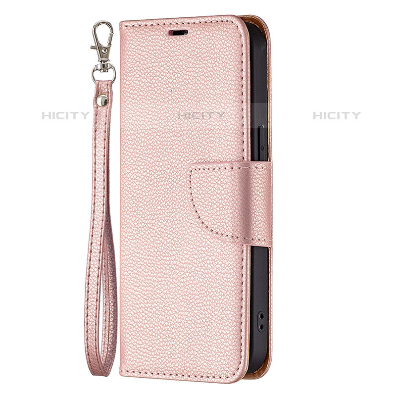 Funda de Cuero Cartera con Soporte Carcasa para Apple iPhone 15 Pro Max Oro Rosa