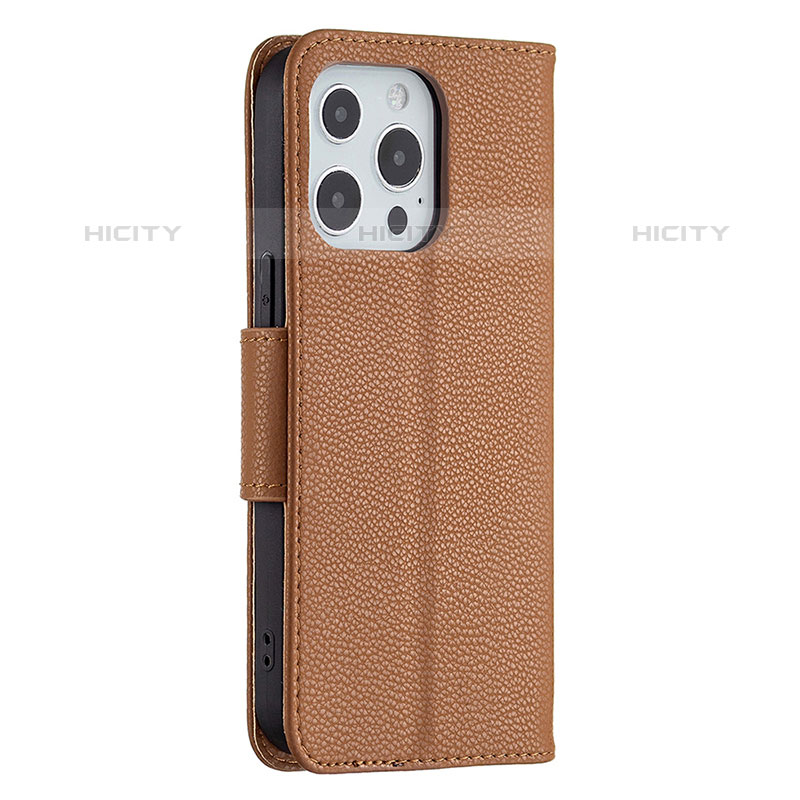 Funda de Cuero Cartera con Soporte Carcasa para Apple iPhone 16 Pro Max Marron