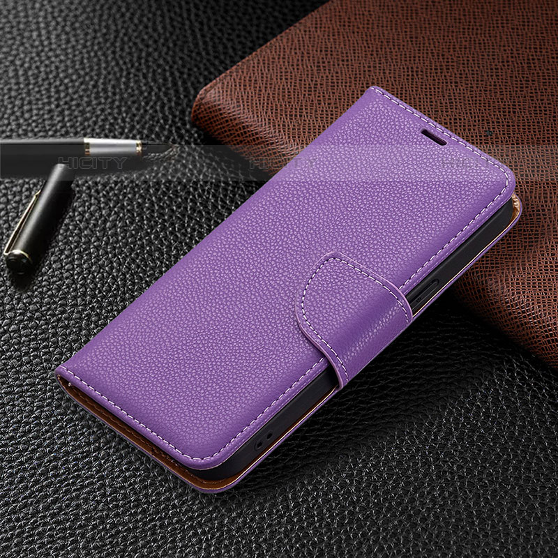 Funda de Cuero Cartera con Soporte Carcasa para Apple iPhone 16 Pro Max Morado