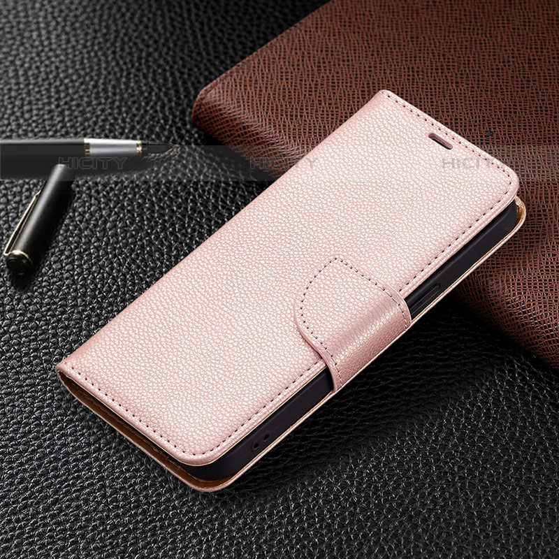 Funda de Cuero Cartera con Soporte Carcasa para Apple iPhone 16 Pro Max Oro Rosa