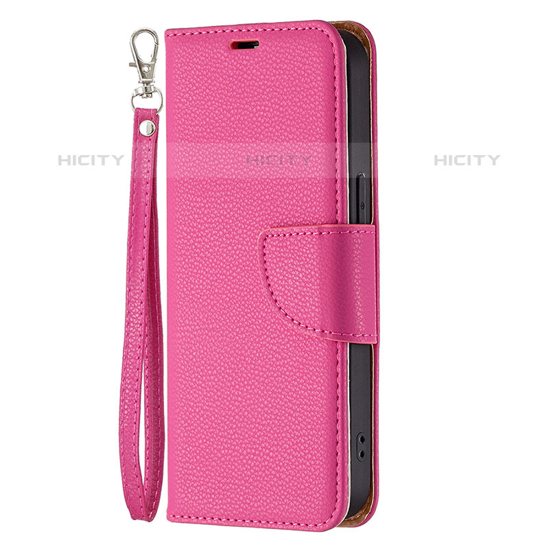 Funda de Cuero Cartera con Soporte Carcasa para Apple iPhone 16 Pro Max Rosa Roja