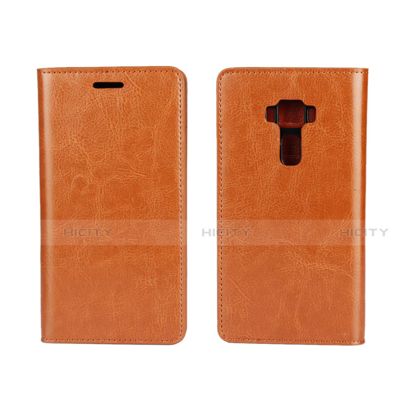 Funda de Cuero Cartera con Soporte Carcasa para Asus Zenfone 3 ZE552KL Naranja