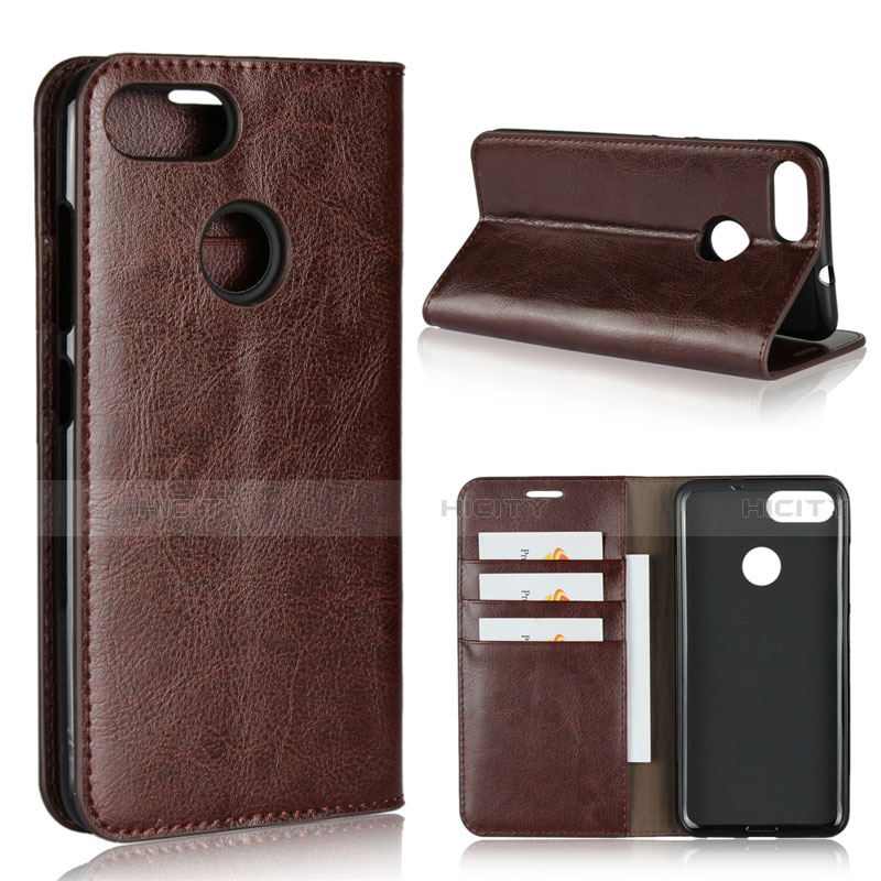 Funda de Cuero Cartera con Soporte Carcasa para Asus Zenfone Max Plus M1 ZB570TL Marron