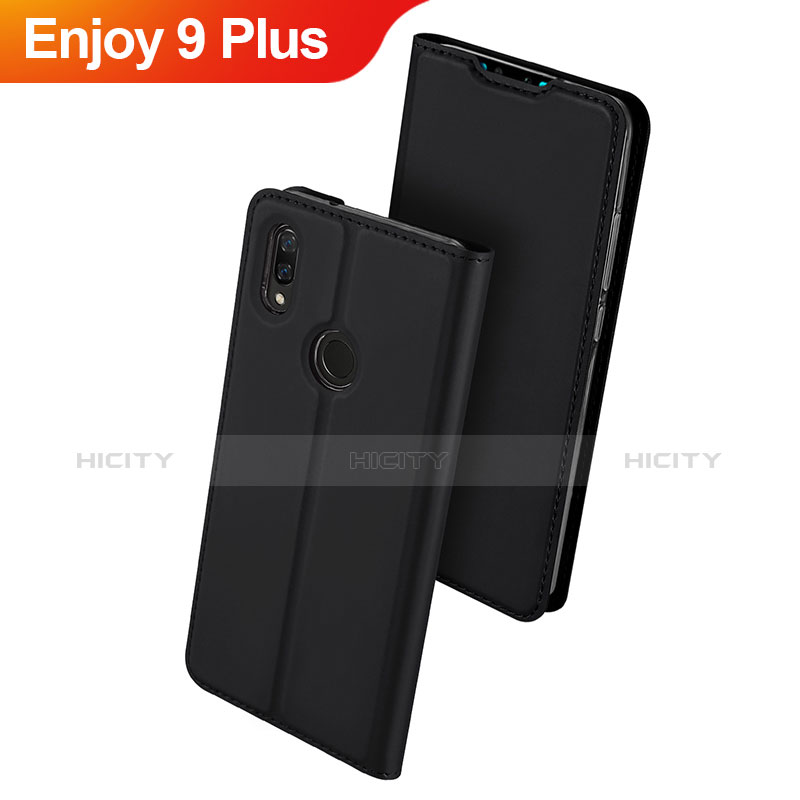 Funda de Cuero Cartera con Soporte Carcasa para Huawei Enjoy 9 Plus Negro