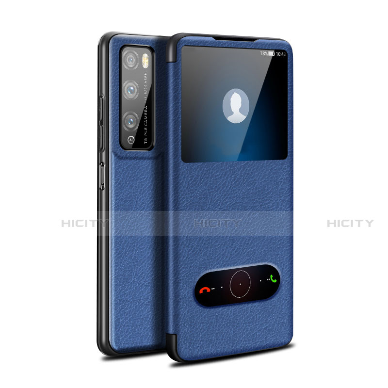 Funda de Cuero Cartera con Soporte Carcasa para Huawei Enjoy Z 5G Azul