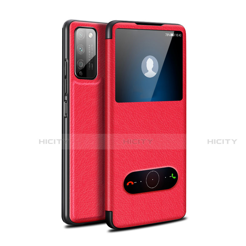 Funda de Cuero Cartera con Soporte Carcasa para Huawei Honor 30 Lite 5G Rojo