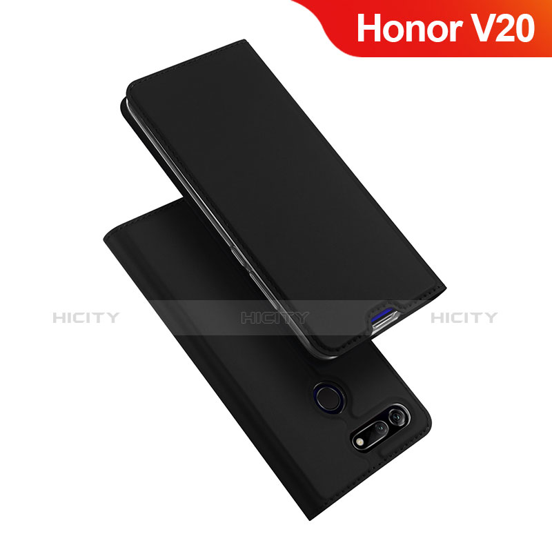 Funda de Cuero Cartera con Soporte Carcasa para Huawei Honor V20 Negro