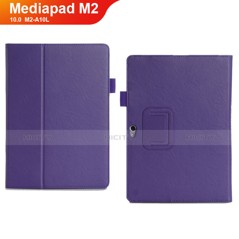 Funda de Cuero Cartera con Soporte Carcasa para Huawei MediaPad M2 10.0 M2-A10L Morado