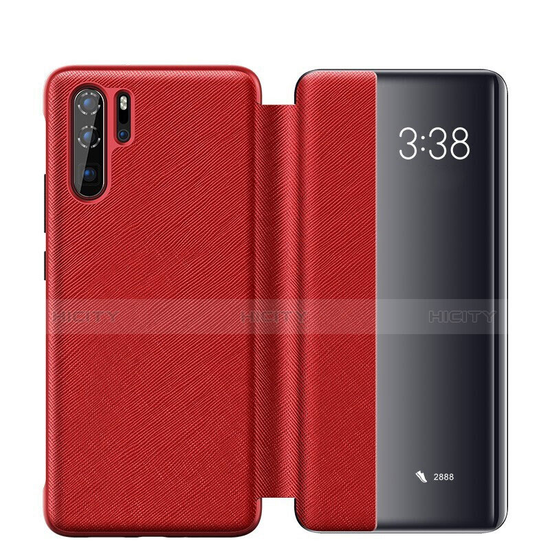 Funda de Cuero Cartera con Soporte Carcasa para Huawei P30 Pro New Edition Rojo