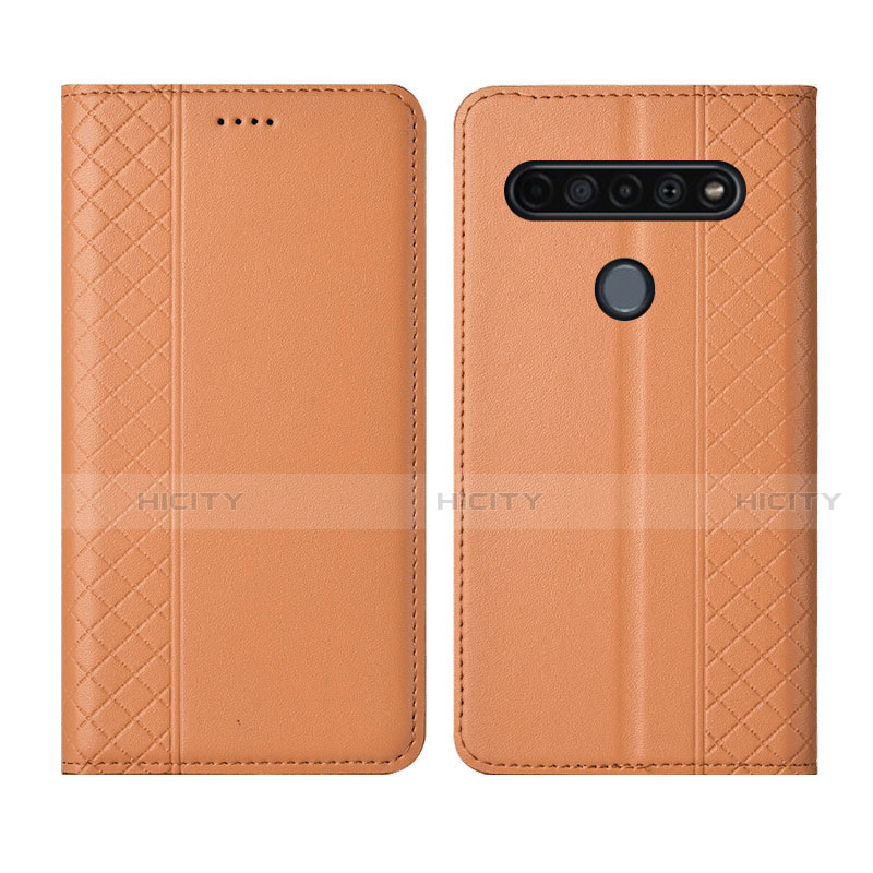 Funda de Cuero Cartera con Soporte Carcasa para LG K41S Naranja