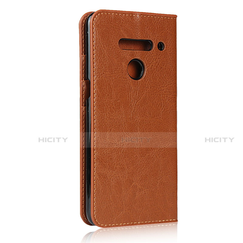 Funda de Cuero Cartera con Soporte Carcasa para LG V50 ThinQ 5G Naranja