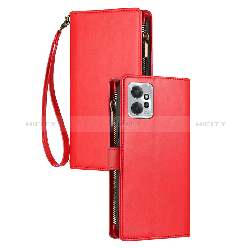 Funda de Cuero Cartera con Soporte Carcasa para Motorola Moto G Power 5G (2023) Rojo