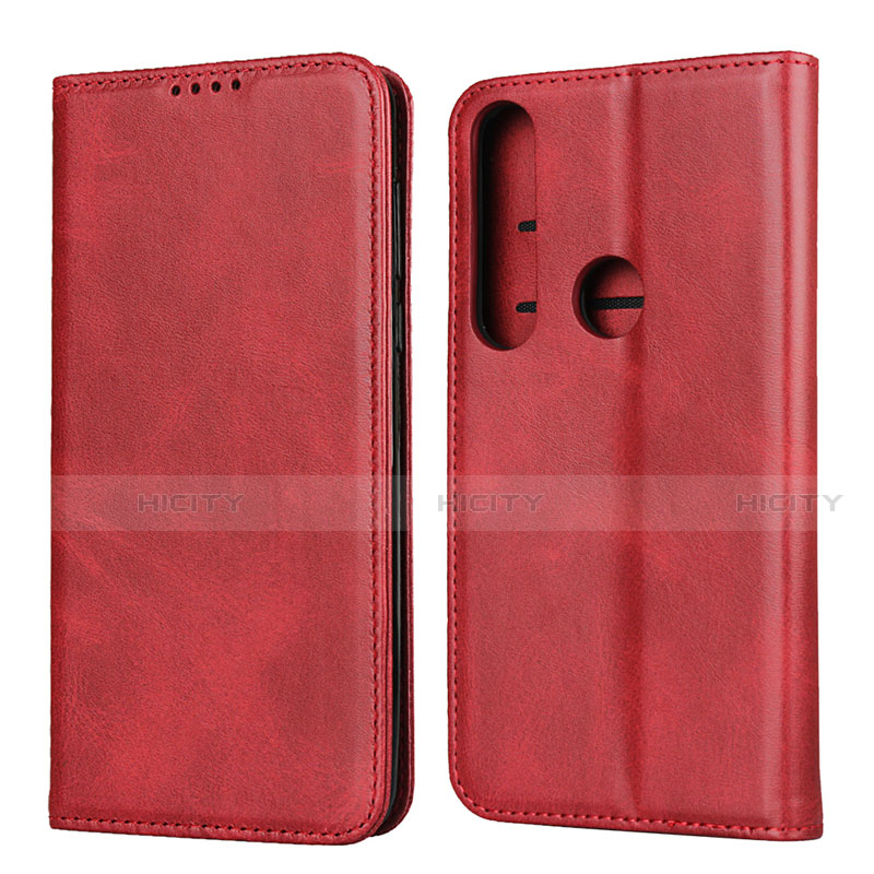 Funda de Cuero Cartera con Soporte Carcasa para Motorola Moto G8 Plus Rojo