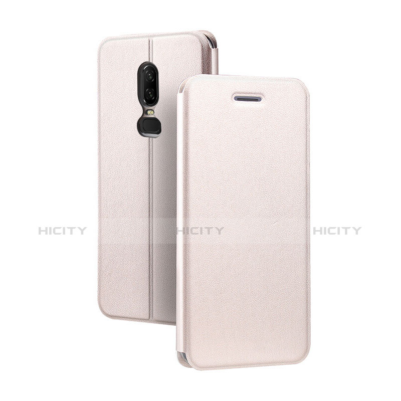 Funda de Cuero Cartera con Soporte Carcasa para OnePlus 6 Oro Rosa