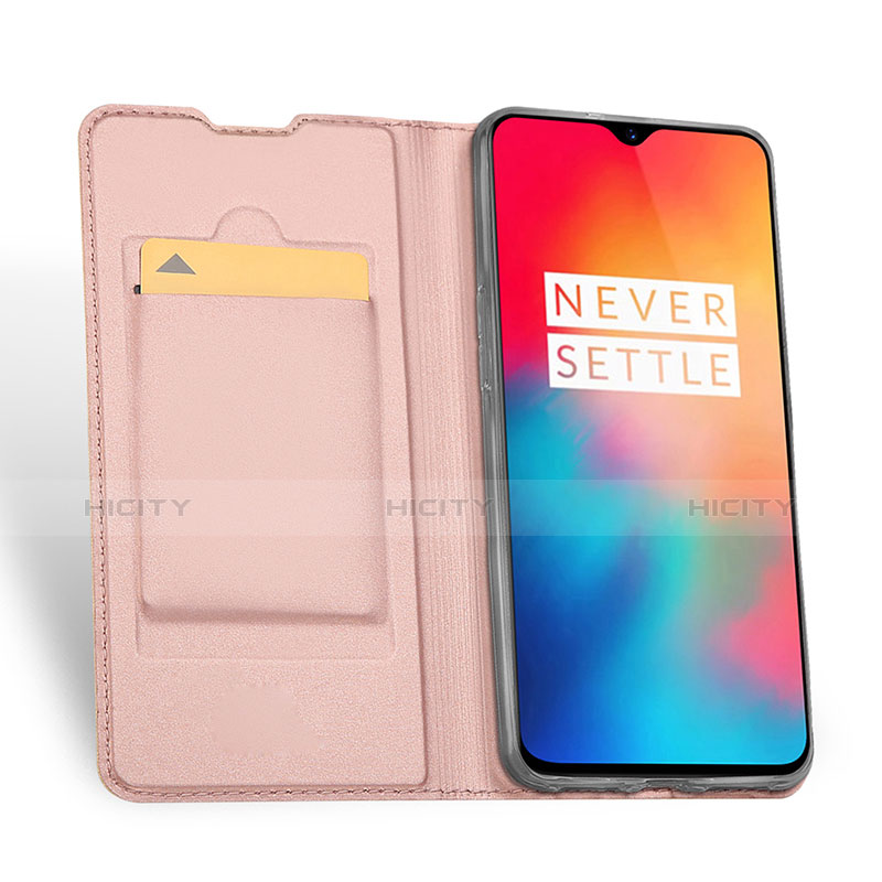 Funda de Cuero Cartera con Soporte Carcasa para OnePlus 6T Oro Rosa