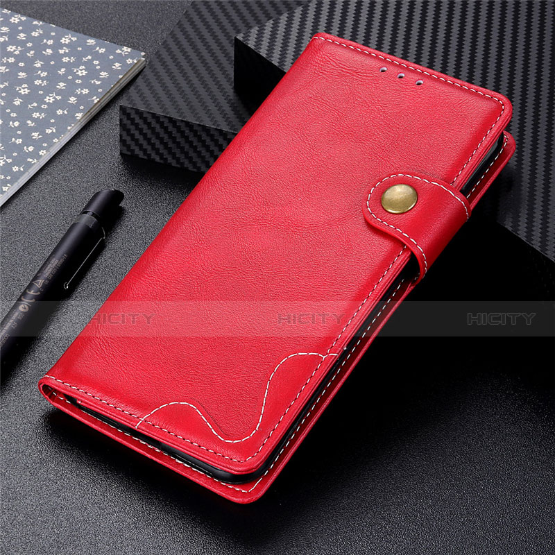 Funda de Cuero Cartera con Soporte Carcasa para Oppo A53s Rojo