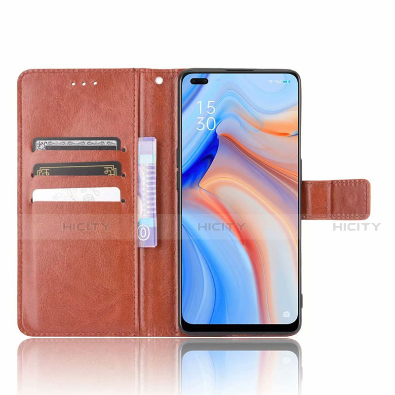 Funda de Cuero Cartera con Soporte Carcasa para Oppo Reno4 4G