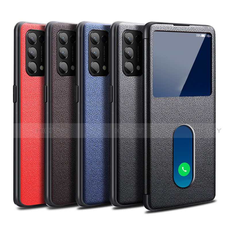 Funda de Cuero Cartera con Soporte Carcasa para Oppo Reno5 Pro 5G