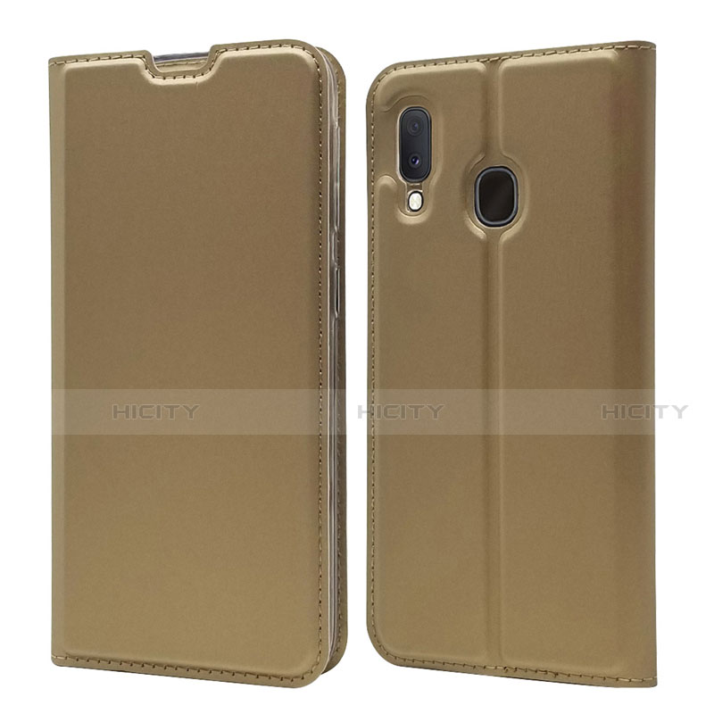 Funda de Cuero Cartera con Soporte Carcasa para Samsung Galaxy A20e Oro