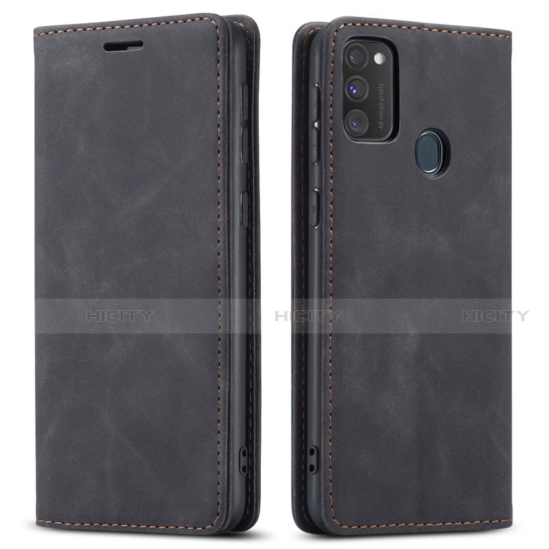 Funda de Cuero Cartera con Soporte Carcasa para Samsung Galaxy M30s Negro