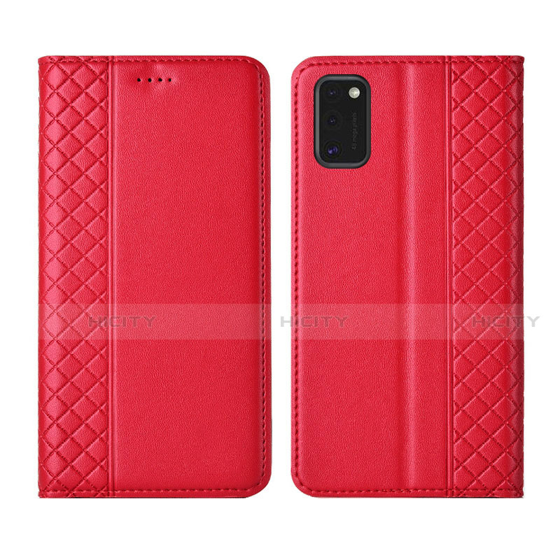 Funda de Cuero Cartera con Soporte Carcasa para Samsung Galaxy M51 Rojo