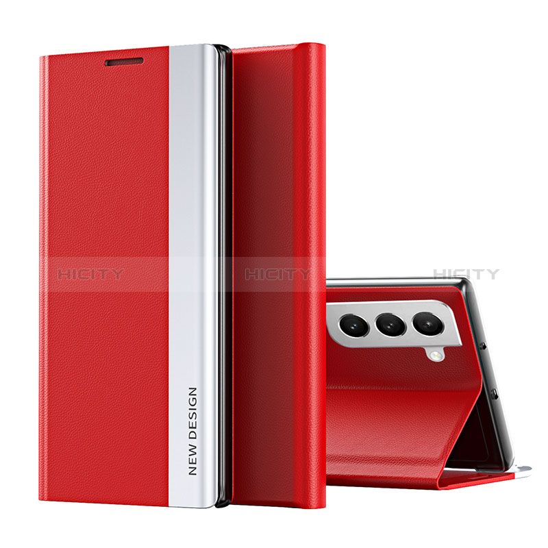 Funda de Cuero Cartera con Soporte Carcasa para Samsung Galaxy S24 5G Rojo