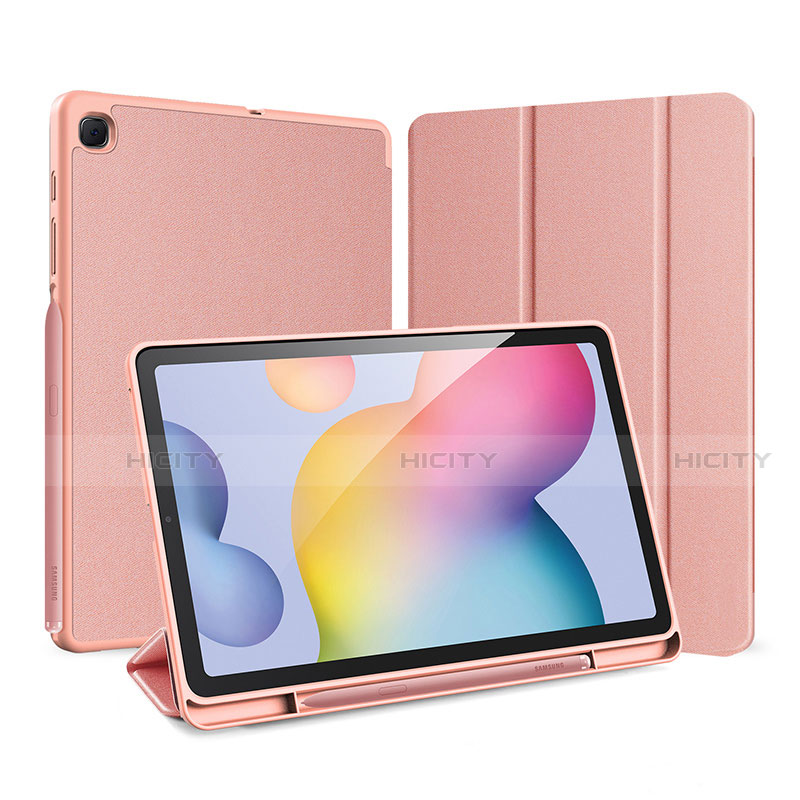 Funda de Cuero Cartera con Soporte Carcasa para Samsung Galaxy Tab S6 Lite 10.4 SM-P610 Oro Rosa