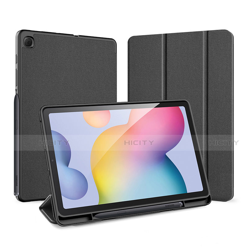 Funda de Cuero Cartera con Soporte Carcasa para Samsung Galaxy Tab S6 Lite 4G 10.4 SM-P615 Negro