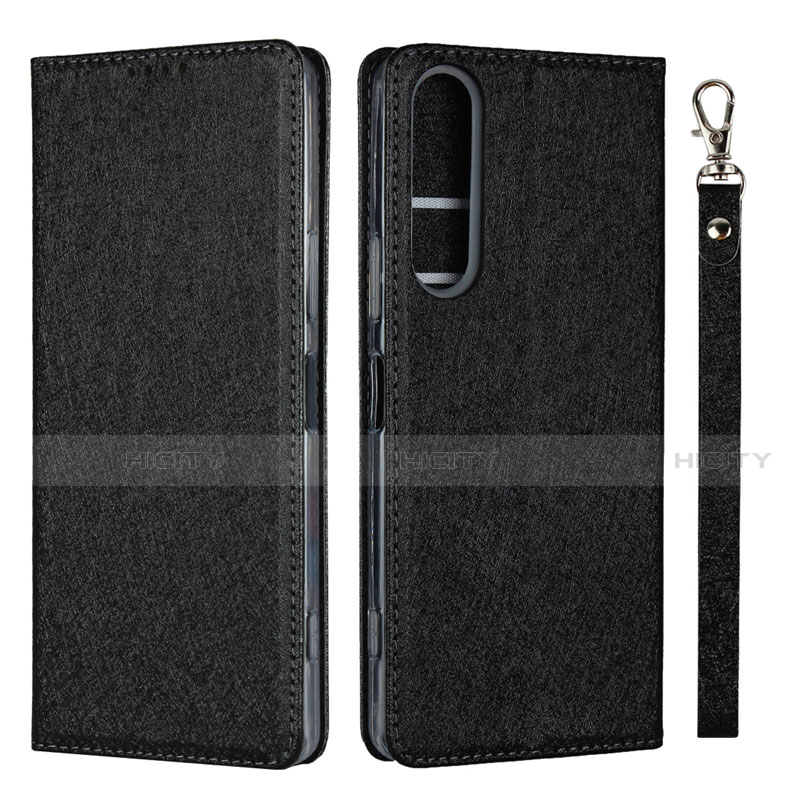 Funda de Cuero Cartera con Soporte Carcasa para Sony Xperia 1 II Negro