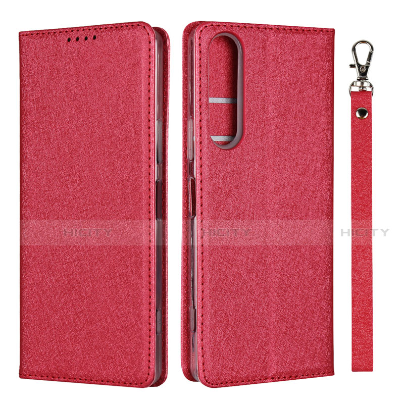 Funda de Cuero Cartera con Soporte Carcasa para Sony Xperia 1 II Rojo