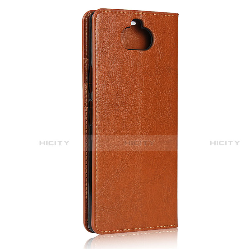 Funda de Cuero Cartera con Soporte Carcasa para Sony Xperia 8 Lite Marron Claro